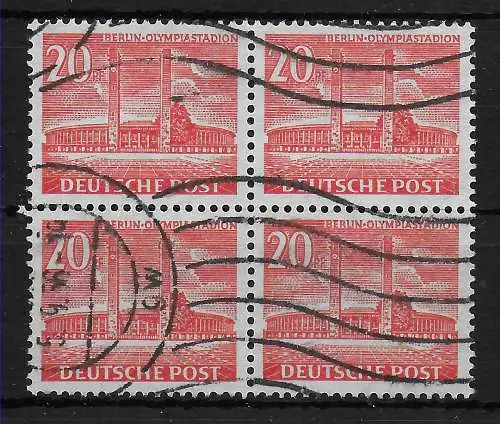 Berlin: MiNr. 113, Viererblock, gestempelt