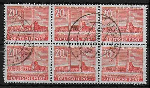 Berlin: MiNr. 113, Secherblock, gestempelt