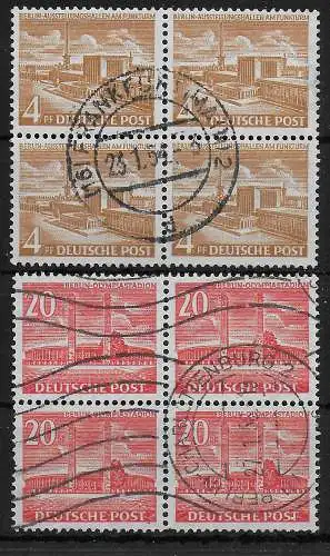 Berlin: MiNr. 112/13, 2x 4er Block, gestempelt
