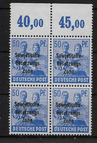 SBZ: MiNr. 194 P dgz, postfrisch, ** Viererblock