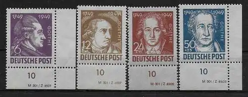 SBZ: MiNr. 234-237, postfrisch, ** Eckrand, DZ