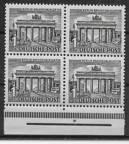 Berlin: MiNr. 42, postfrisch, Schneideanlage im Unterrand