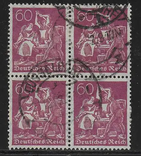 DR: MiNr. 184, Viererblock, gestempelt