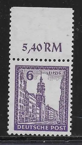 SBZ: MiNr. 153yb, postfrisch, ** Luxus mit Oberrand, BPP geprüft