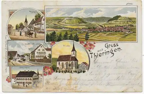 Ansichtskarte Gruss aus Thieringen, Balingen 1902 nach Bad Boll