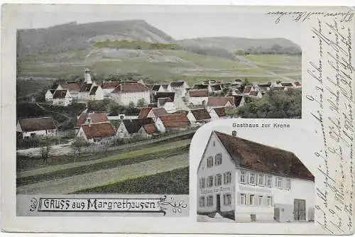 Ansichtskarte Gruss aus Margrethausen 1915 mit Zensur