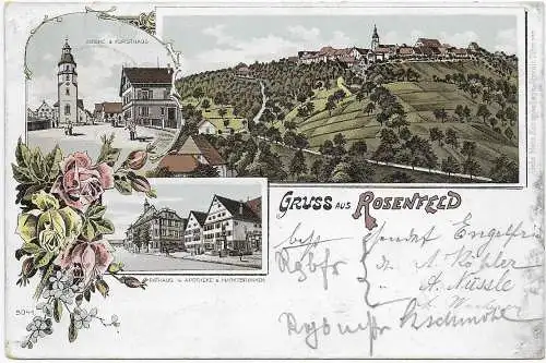 Ansichtskarte Gruss aus Rosenfeld nach Oberndorf, 1897