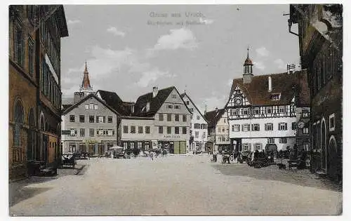 Ansichtskarte Gruss aus Urach, 1912 nach Uhingen