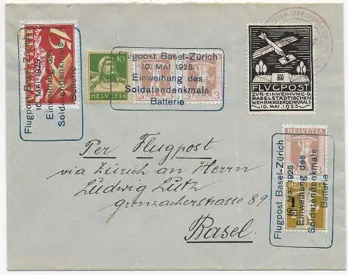 Einweihung Soldatendenkmal Flugpost Basel-Zürich, 1925