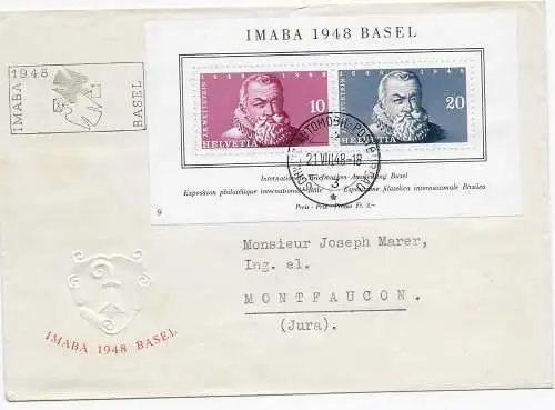 IMABA 1948, Basel nach Montfaucon, FDC