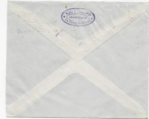 Luftpost Genf-Eplatures nach Chaux-de-Fonds als Einschreiben 1928