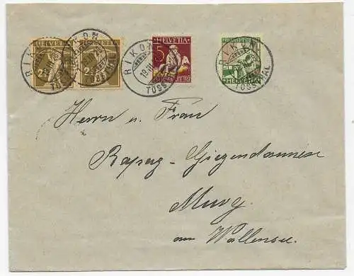 Brief von Rikon nach Murg, 1928