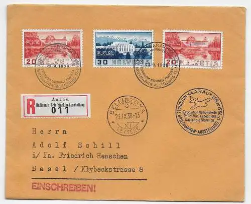 Einschreiben Aarau Nationale Briefmarkenausstellung nach Basel