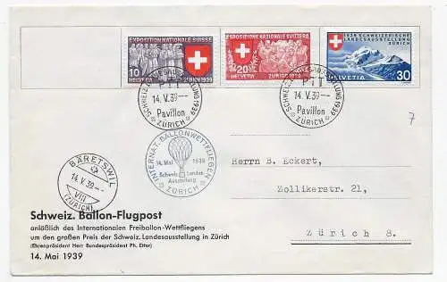 Schweiz. Ballon-Flugpost 1939 Zürich