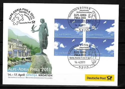 Ausstellungsbeleg zur Briefmarken-Ausstellung Alpe-Adria 2011, Kroatien