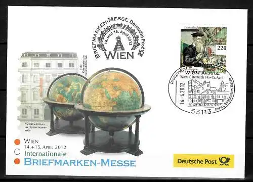Ausstellungsbeleg zur Briefmarken-Ausstellung Briefmarken Messe Wien, 2012
