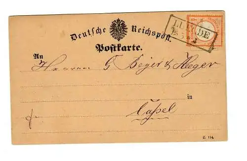 Postkarte Luegde nach Kassel 