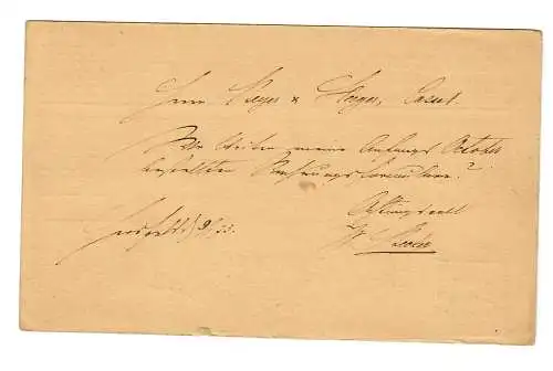 Postkarte Hersfeld 1873 nach Kassel, T&T Stempel