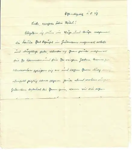 Brief Ludwigsburg Hohen Asperg, Interniertenlager nach Stgt.-Wangen 1947