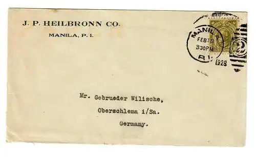 Manila nach Oberschlema 1928