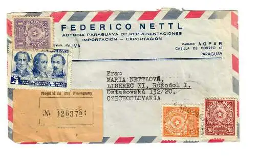 Einschreiben nach Liberec, 1952