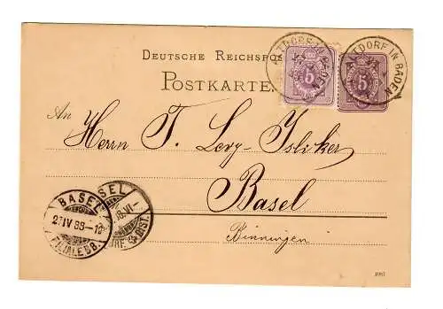 Altdorf in Baden, 1888 nach Basel