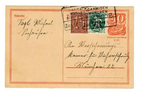 Bahnpost Garmisch-München 1922