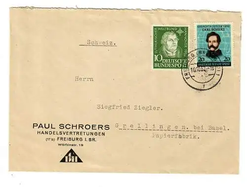 Bund: Freiburg i. Breisgau nach Grellingen/Schweiz, 1952