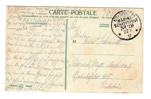 AK Constantinople: Marine Schiffspost 1917, No 29, Goeben