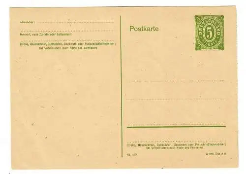 Ganzsache 5 Pfg. Abriss rechts