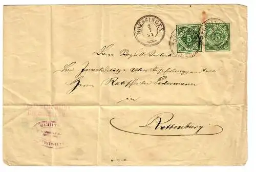 Brief aus Mössingen nach Rottburg/N 1894
