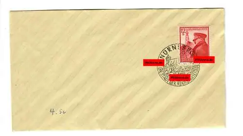 Sonderstempelbeleg Nürnberg: Geburtstag 1939