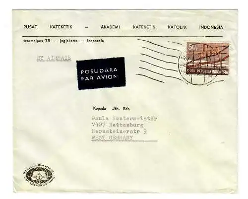 Luftpost Brief Pusat Kateketik, Jegjakarta  1969