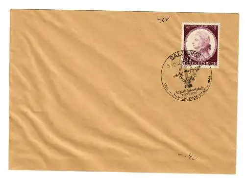 Sonderstempel Salzburg: Mozart Todestag 1941