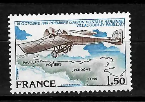 Jahrestag Lufpost Villacoublay-Pauillac, 1913, Katalog Nr. 2123, postfrisch