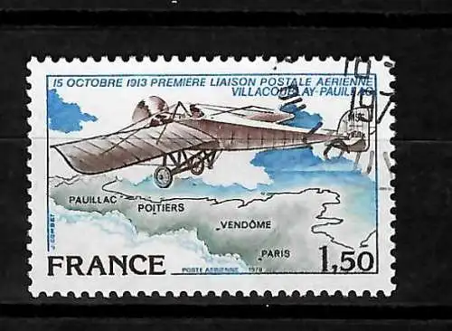 Jahrestag Lufpost Villacoublay-Pauillac, 1913, Katalog Nr. 2123, gestempelt
