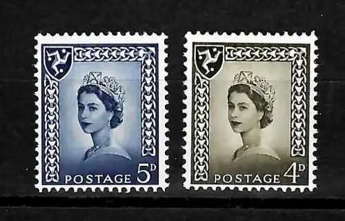 Königin Elisabeth II, Insel Man, Katalog Nr. 5-6, postfrisch