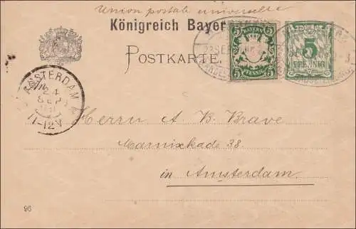 Bayern: 1898: Ansichtskarte aus Nürnberg nach Amsterdam