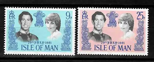 Isle of Man: Hochzeit Charles und Diana, postfrisch