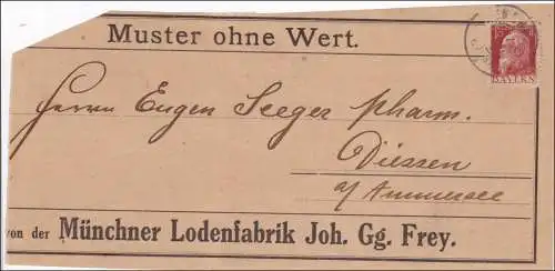 Bayern: 1903, Muster ohne Wert, Vorderseite, Lodenfabrik