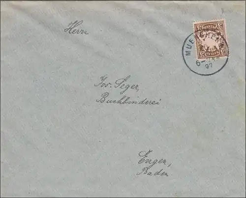 Bayern: 1897: Brief von München nach Engen in Baden