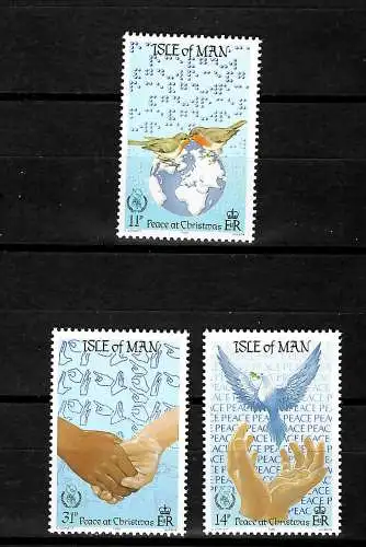 Isle of Man: Weihnachten, Internationales Friedensjahr, postfrisch