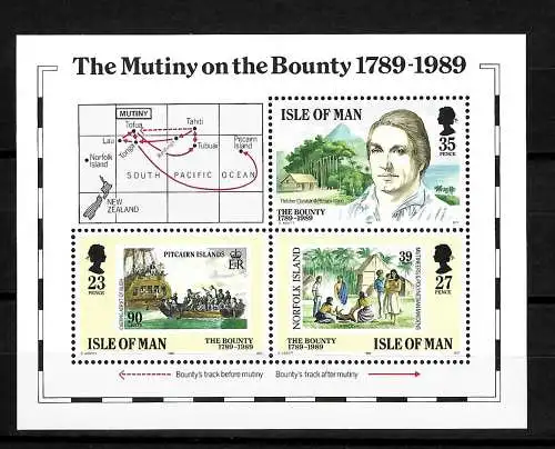 Isle of Man: 200 Jahre Meuterei auf der Bounty, postfrisch