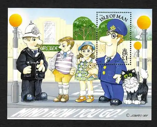 Isle of Man: Briefträger Pat zu Besuch auf der Insel,  Block, postfrisch