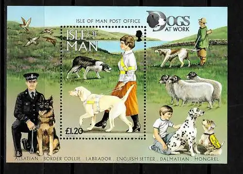 Isle of Man: Hunderassen, Block, postfrisch