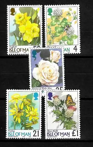 Isle of Man: Blumen, postfrisch