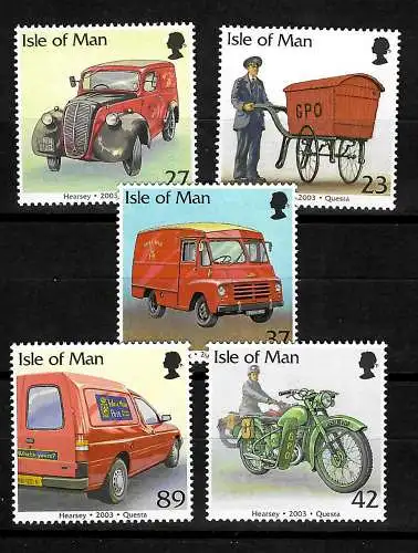 Isle of Man: Postfahrzeuge, postfrisch
