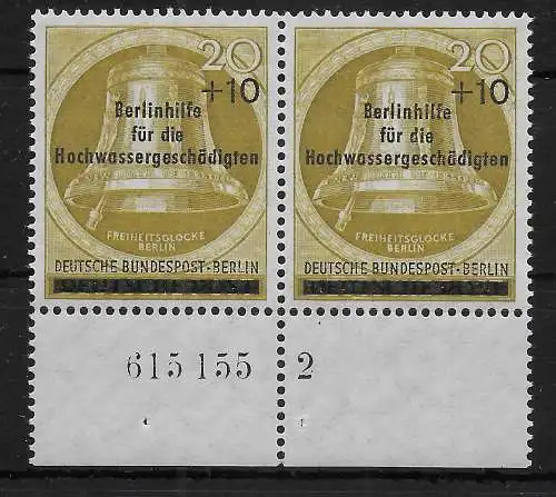 Berlin: MiNr. 155, Unterrand mit HAN Nummer, postfrisch, **