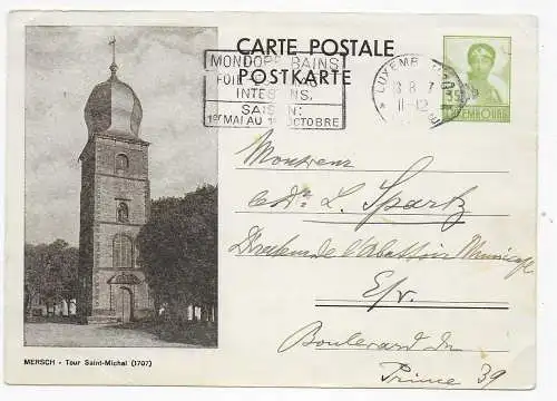 Bild-Ganzsache Luxembourg Mersch, 1937