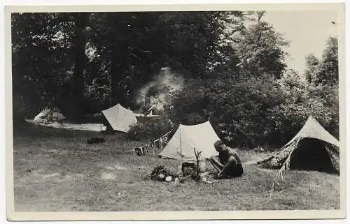 Ansichtskarte 1947, Houtstokerskampje, Rally Holland nach Elbeuf, France